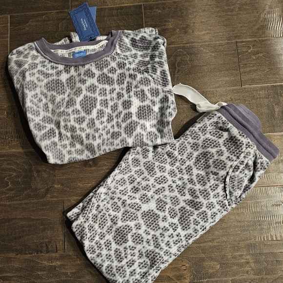 Vera Wang Soft Fleece 2-Piece Sheer Frost Pajamas- sz small - Picture 2 of 4